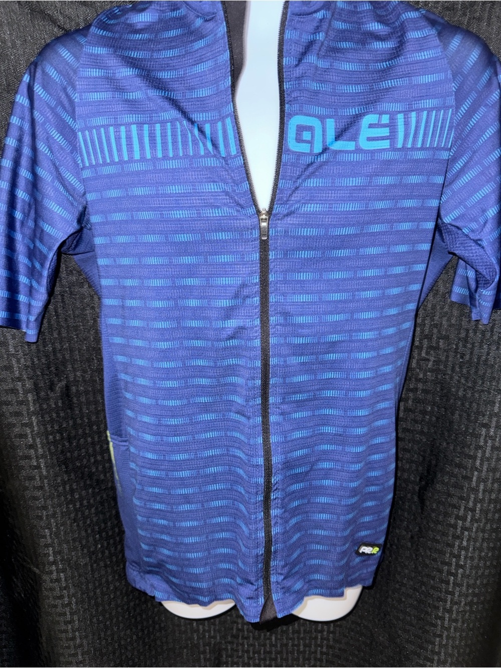 Ale graphics PRR green road lady cycling jersey side zip large blue full zip